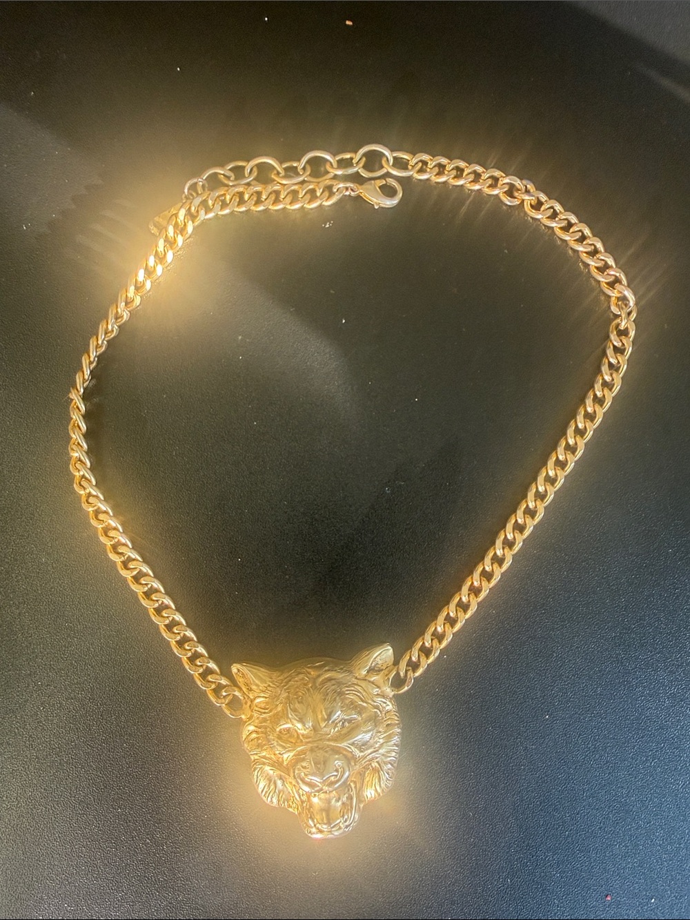 GUCCI—Gold Tiger Head Exclusive Necklace - 24K Look